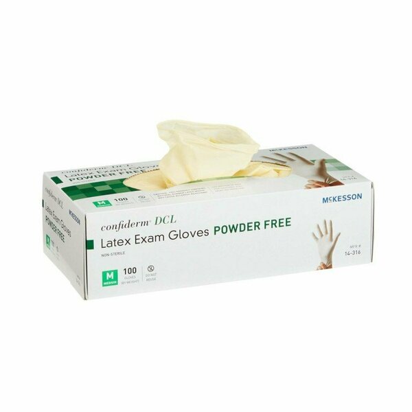 Mckesson Confiderm Latex Exam Glove, Medium, Ivory, 1000PK 14-316